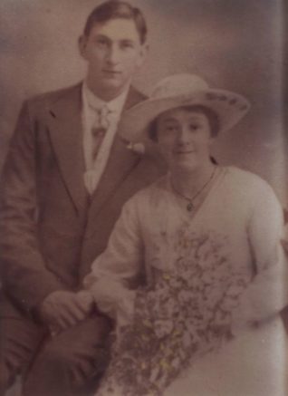 William and Eva Hetherington on their wedding day, 1919