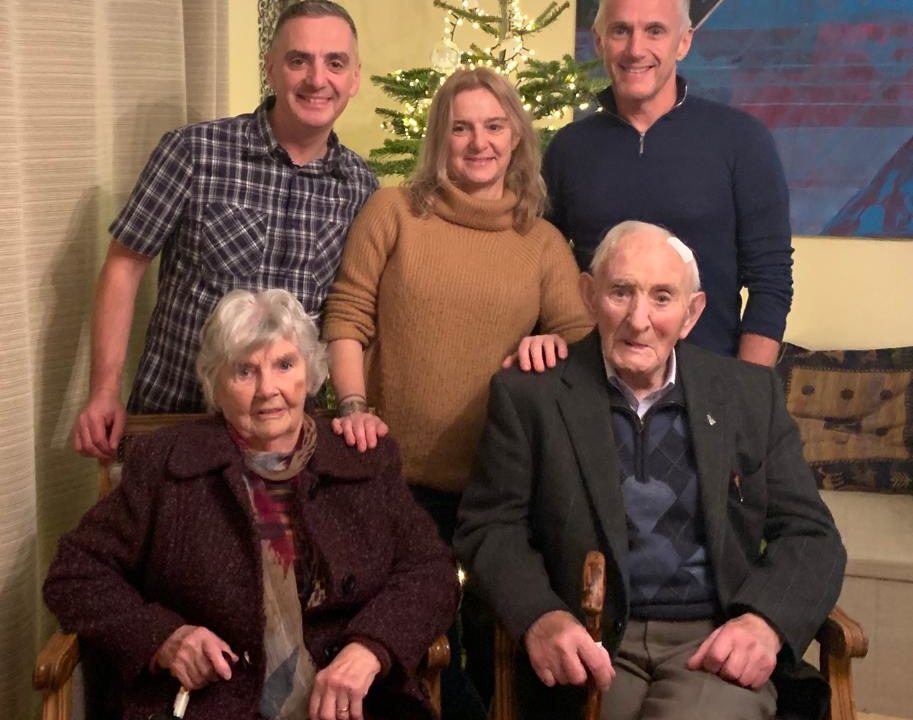 With (L-R) Cecil, Jean and John, Christmas 2019