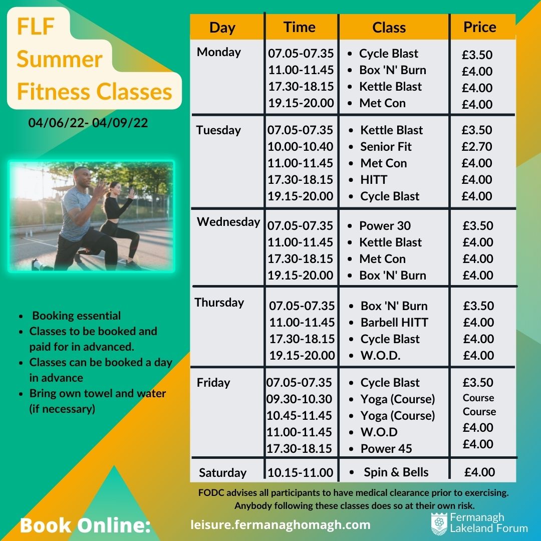 flf summer fitness classes 2022