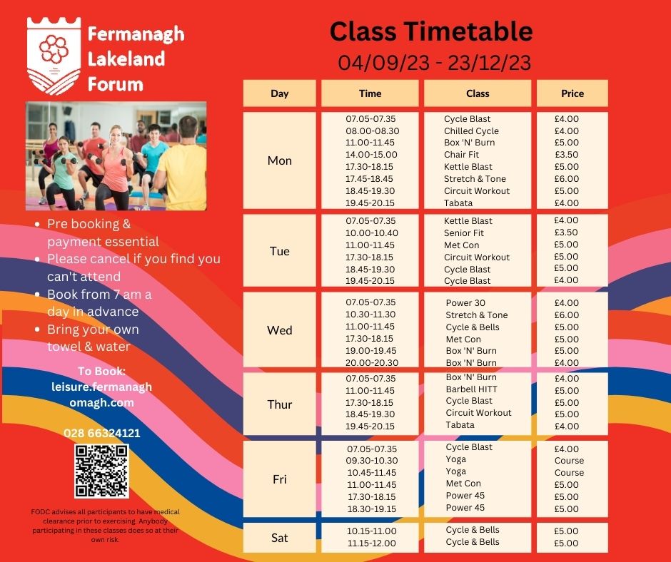 Autumn Class Timetable 23