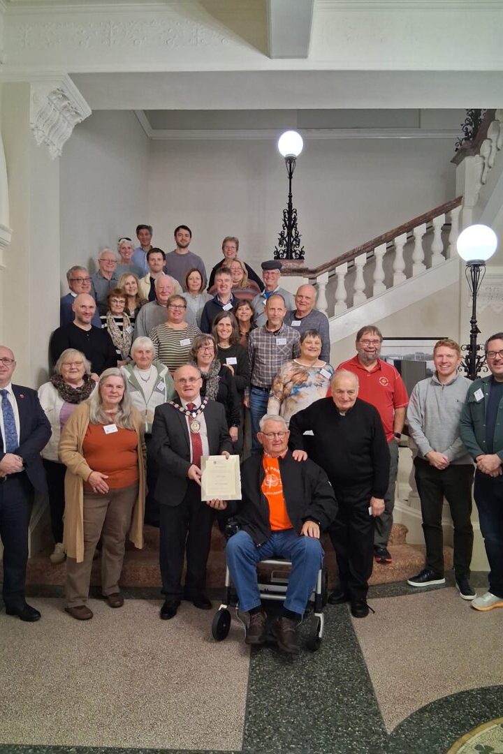 Chair of FODC, Cllr Barry McElduff with Ulster Project Leaders, Host Families and Participants with Councillors