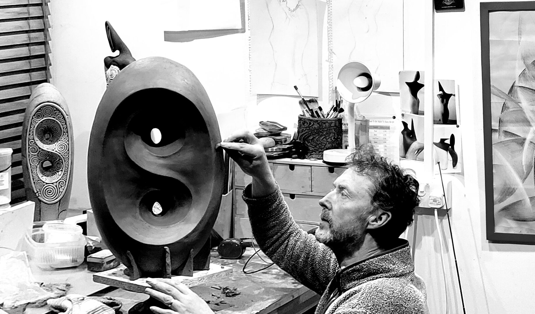 Image 2 Padraig Drugan working on piece