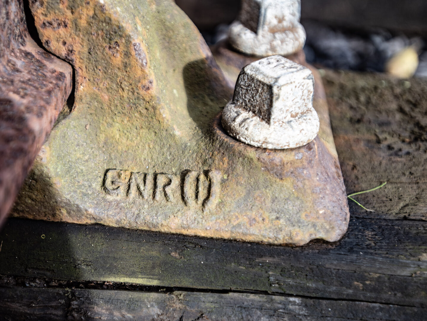 Omagh Railway Memorial GNR track and chair