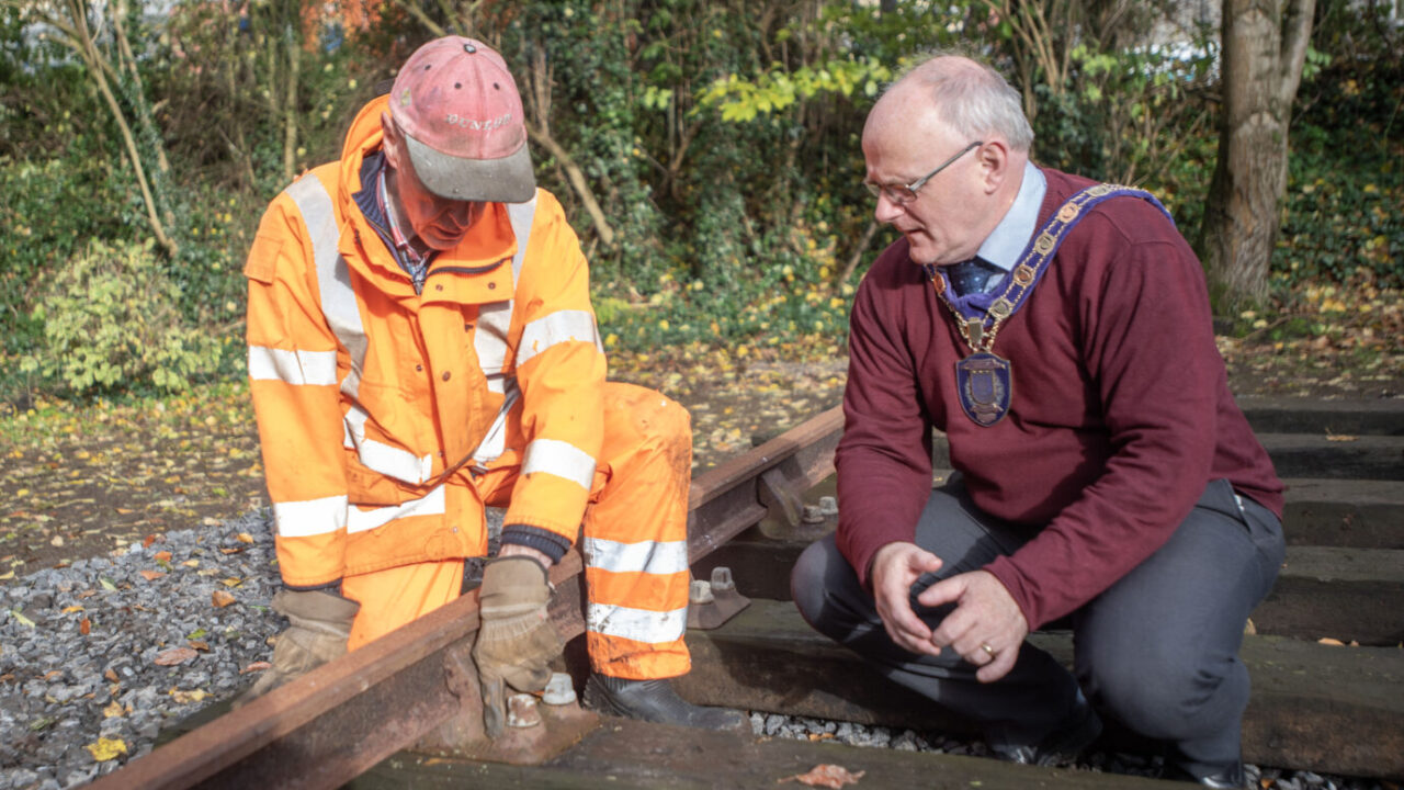 Omagh Railway Memorial RPSI and Chair