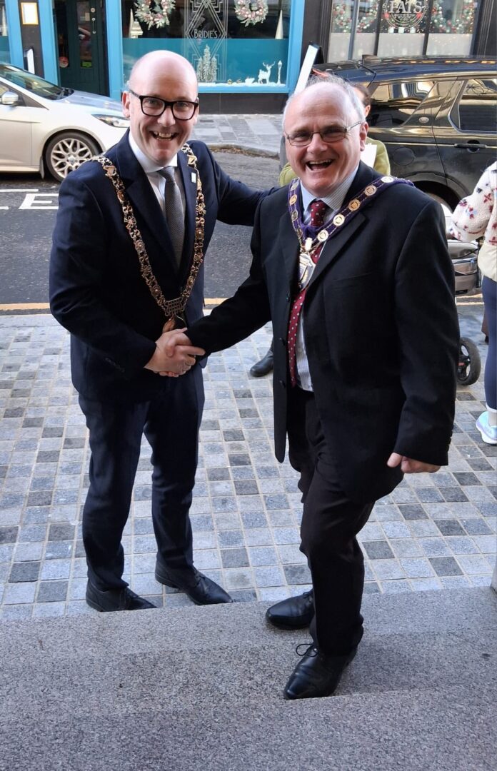 Chair of FODC Barry McElduff with Dublin Mayor
