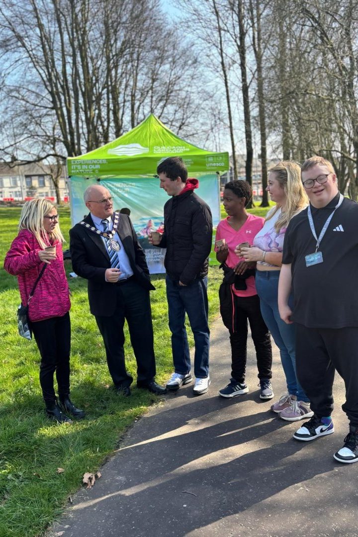 Chair of FODC Cllr Barry McElduff with attendees from South West College, Grange Omagh   Nature makes Sense (1)