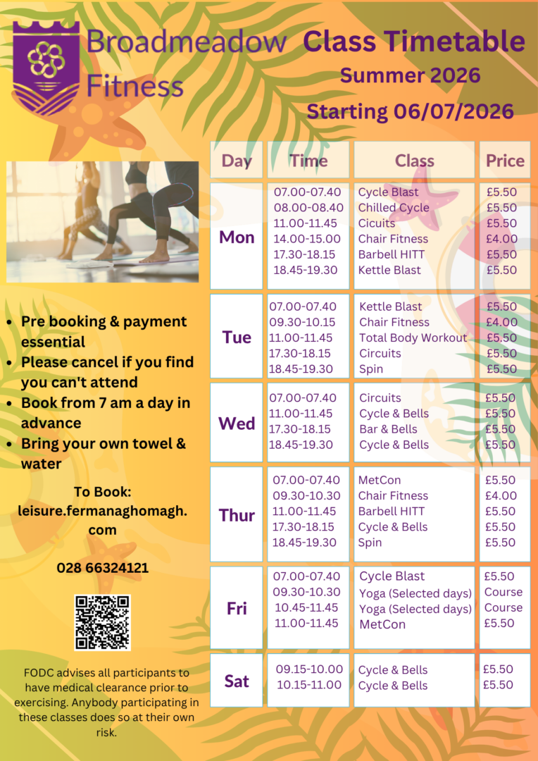 Class Timetable   Summer 2026