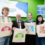 Chairman of Fermanagh and Omagh District Council, Councillor Barry McElduff, pictured with Omagh Pride members Oisin Donnelly, Bronagh McAteer and Eddie McCaul, participants in the PEACEPLUS-funded I Want You to Know About Me programme delivered by FOCUS. The programme supports community connection, celebrates diversity and promotes inclusion through a range of creative, cultural and skills-based activities across the Fermanagh and Omagh District.