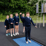Children enjoy a visit to the new play park in Ederney following the completion of construction works. The project forms part of the Outdoor Recreational Capital Programme within the Fermanagh and Omagh PEACEPLUS Local Action Plan, which will transform 10 outdoor community spaces across the district. The programme is funded through PEACEPLUS, with match funding provided by Fermanagh and Omagh District Council.