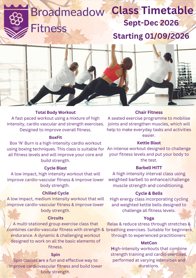 2026 Sept Dec Class Descriptions